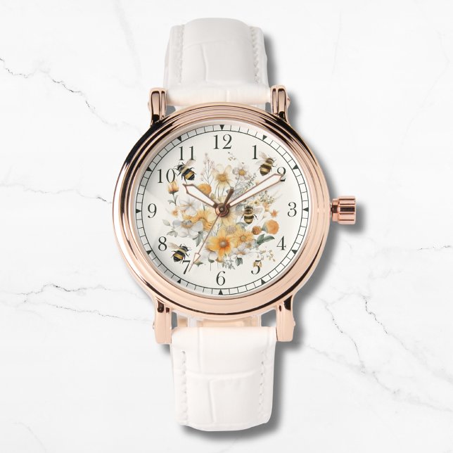 Reloj De Pulsera Moderna Flor Floral Abeja Moda estilo Womans (Subido por el creador)