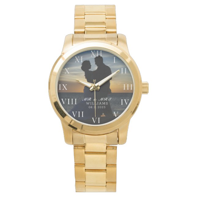 Reloj De Pulsera Moderna y elegante foto de un Boda de la nueva Wed (Anverso)