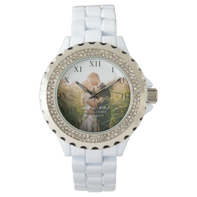 Reloj De Pulsera Moderna y elegante foto de un Boda de la nueva Wed (Anverso)