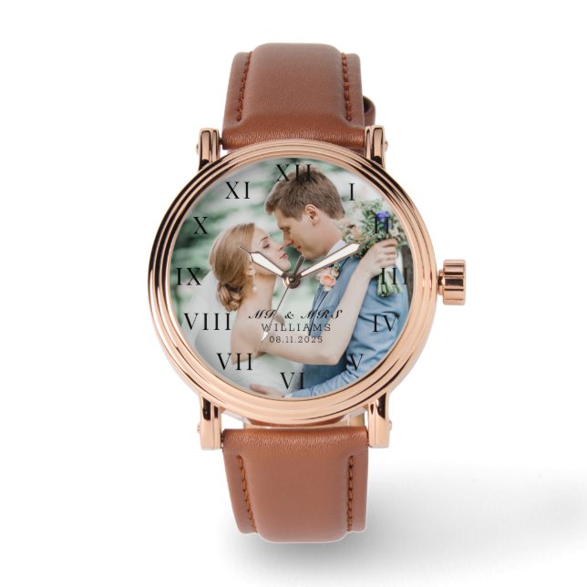 Reloj De Pulsera Moderna y elegante foto de un Boda de la nueva Wed (Anverso)