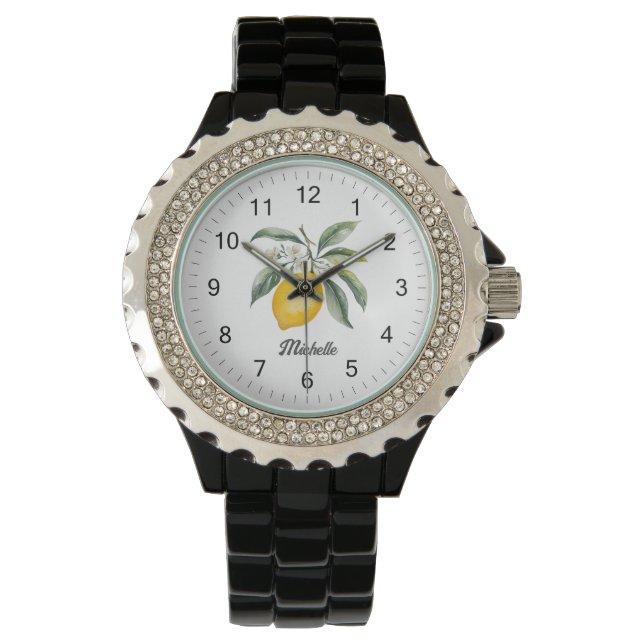 Reloj De Pulsera Moderna y moderna acuarela amarilla (Anverso)