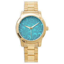 Reloj De Pulsera Moderno Aqua Blue Trendy