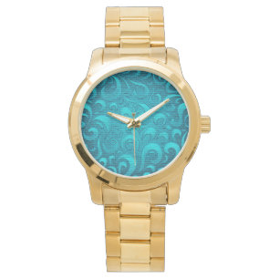 Reloj De Pulsera Moderno Aqua Blue Trendy