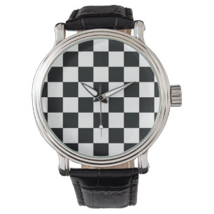 Reloj De Pulsera Moderno Cuadrado Negro y Blanco