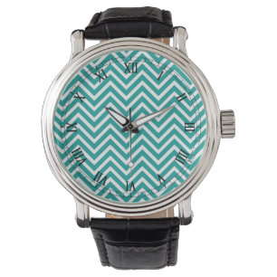 Reloj De Pulsera Moderno, fresco, elegante, moderno chevron verde a