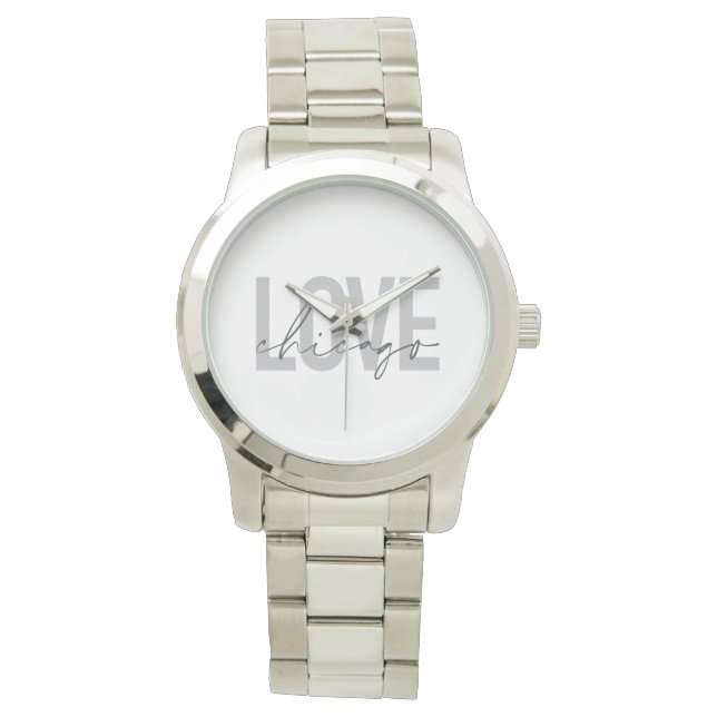 Reloj De Pulsera Moderno, fresco, simple, mínimo, diseño Love Chica (Anverso)