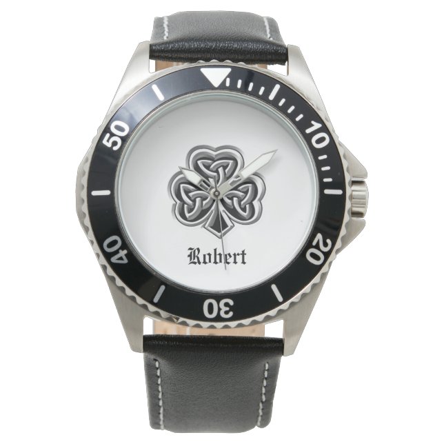 Reloj De Pulsera Moderno hombre fresco irlandés afortunado shamrock (Anverso)