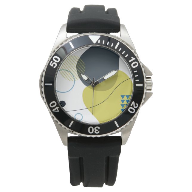 Reloj De Pulsera Moderno, memphis, fresco, único, moderno ilustraci (Anverso)