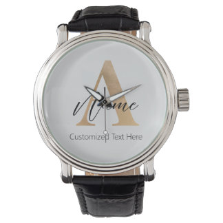 Reloj De Pulsera Moderno Monogramado Inicial A & Name Personalizado
