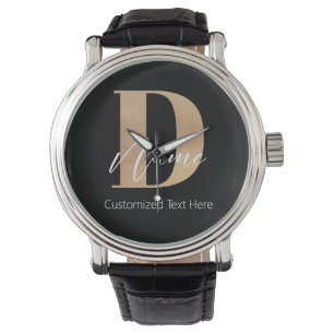 Reloj De Pulsera Moderno Monogramado Inicial D & Name Personalizado