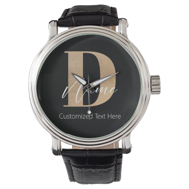 Reloj De Pulsera Moderno Monogramado Inicial D & Name Personalizado (Anverso)