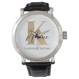 Reloj De Pulsera Moderno Monogramado inicial K & Name personalizado