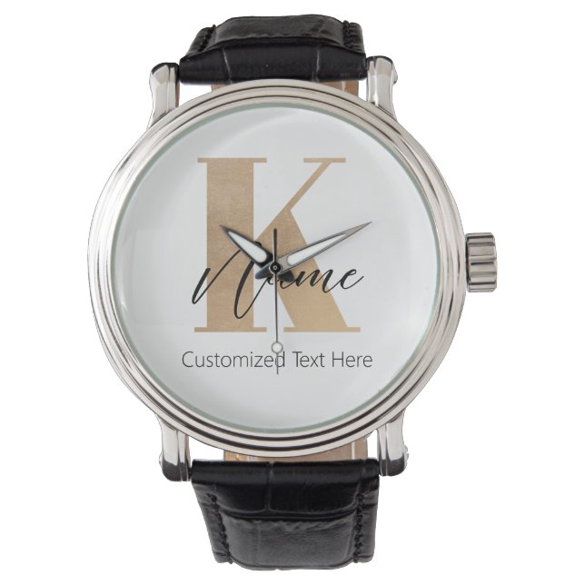 Reloj De Pulsera Moderno Monogramado inicial K & Name personalizado (Anverso)