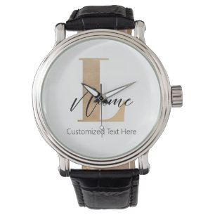 Reloj De Pulsera Moderno Monogramado inicial L & Name Personalizado