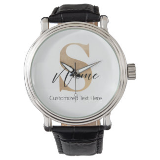 Reloj De Pulsera Moderno Monogramado inicial S & Name personalizado