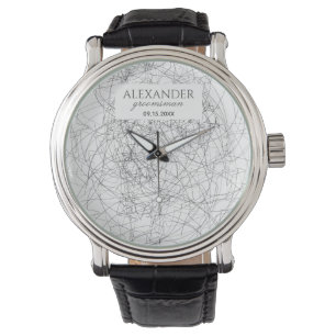 Reloj De Pulsera Moderno Monogrammed Groomsman