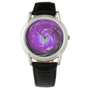 Reloj De Pulsera Moderno Swirl Morado Resumen Arte