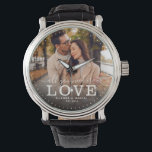 Reloj De Pulsera Moderno, TODO LO QUE NECESITAS ES AMOR Boda.<br><div class="desc">Moderno reloj de fotos de moda con escritura con letras a mano y tipografía moderna leyendo:' Todo lo que necesitas es amor 'junto a tus nombres personalizados y fecha boda. Personaliza tu foto e información favorita. ¡Un gran regalo para los recién casados, un aniversario o un El día de San...</div>
