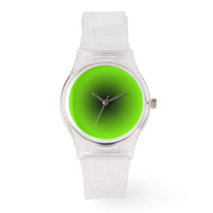 Reloj De Pulsera Moderno transparente con marcado verde negro y de