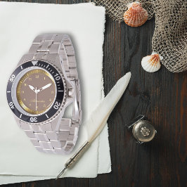 Reloj De Pulsera Moderno y elegante nombre Rosybrown y Gold Custom