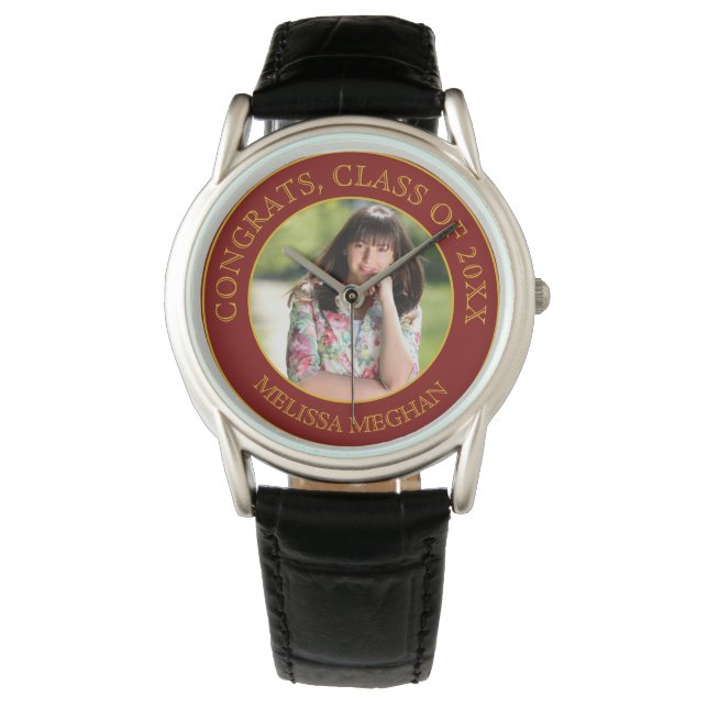 Reloj De Pulsera Moderno y elegante regalo de fotografía para gradu (Anverso)