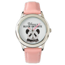 Reloj De Pulsera Moderno Y Gracioso Panda Blanco Y Negro Con Cita