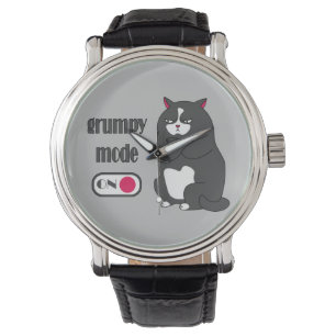 Reloj De Pulsera Modo gruñón activado, gato gordo divertido
