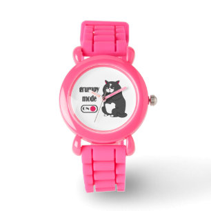 Reloj De Pulsera Modo gruñón en gato gordo gracioso