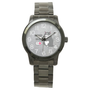 Reloj De Pulsera Modo gruñón en gato gordo gracioso