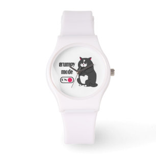 Reloj De Pulsera Modo gruñón en gato gordo gracioso