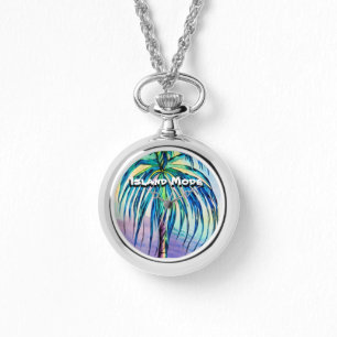 Reloj De Pulsera Modo Isla Mens Palm Tree Art Watch