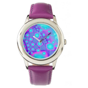 Reloj De Pulsera Moléculas neonesas Fractal psicodélico