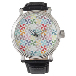 Reloj De Pulsera Molinillo de viento geométrico colorido