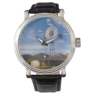 Reloj De Pulsera Molino De Viento Y Represa En El Karoo Al Amanecer