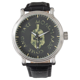 Reloj De Pulsera Molon Labe Casco Espartano Camo Militar