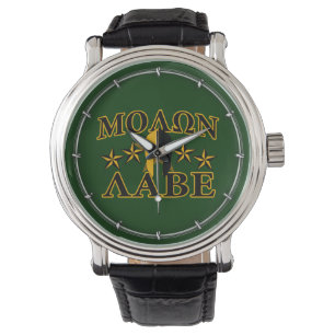 Reloj De Pulsera Molon Labe Guerrero Espartano 5 estrellas verde