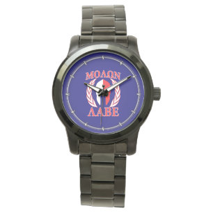Reloj De Pulsera Molon Labe Spartan Armor Laureles Tri Color