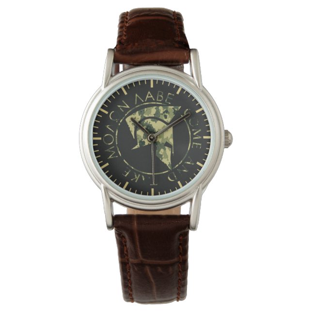 Reloj De Pulsera Molon Labe Spartan Casco Militar Camo Mujeres (Anverso)