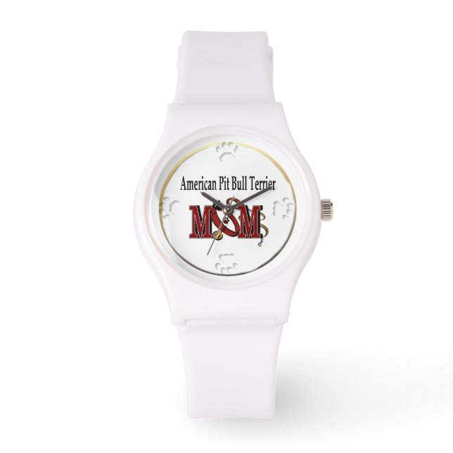 Reloj De Pulsera MOM norteamericano Pit Bull Terrier (Anverso)