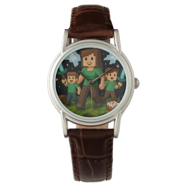 Reloj De Pulsera Momcraft Happy Mother Day Funny Gamer Mom (Anverso)