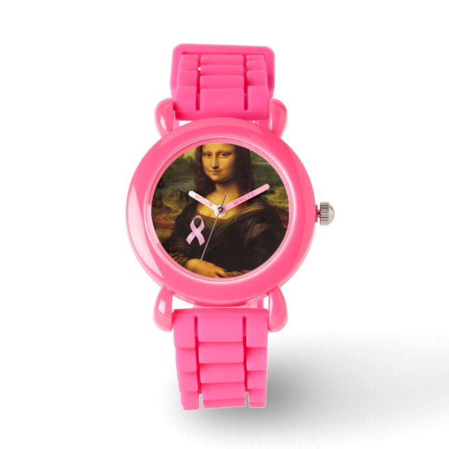 Reloj De Pulsera Mona Lisa Con Cinta Rosa (Anverso)