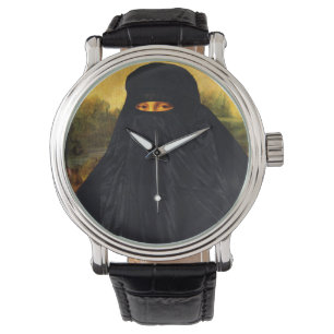 Reloj De Pulsera Mona Lisa oculta detrás de Burqa