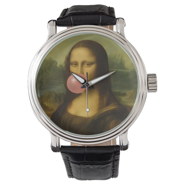 Reloj De Pulsera Mona Lisa Soplando Goma Rosa (Anverso)