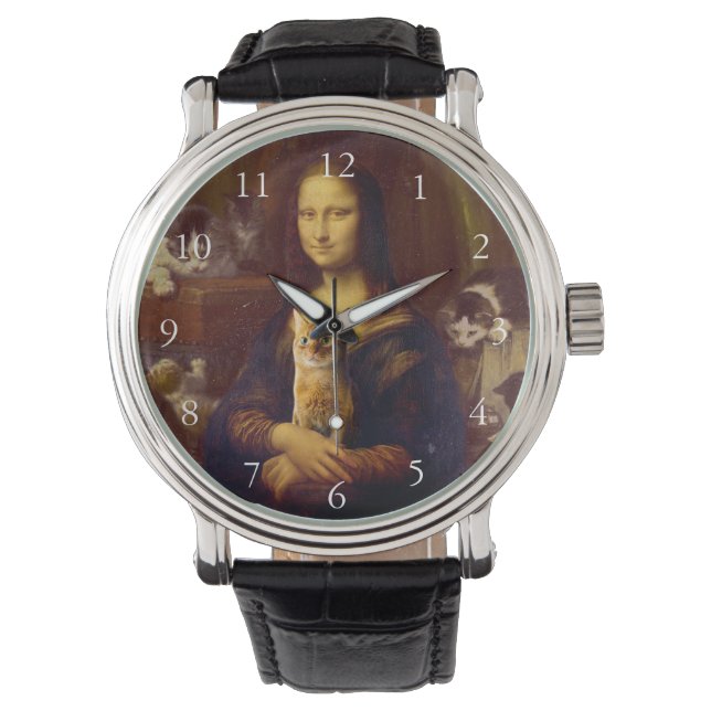 Reloj De Pulsera Mona Lisa y su gato (Anverso)
