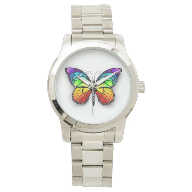 Reloj De Pulsera Monarca de mariposa arcoiris (Anverso)
