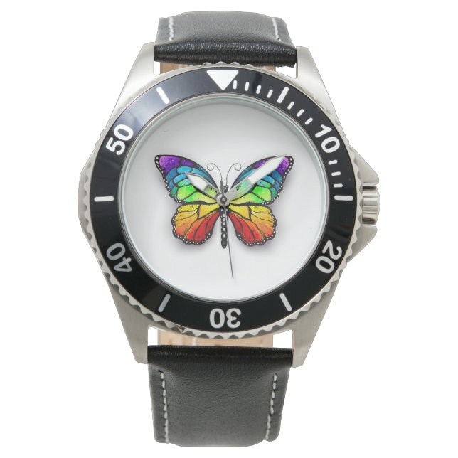 Reloj De Pulsera Monarca de mariposa arcoiris (Anverso)