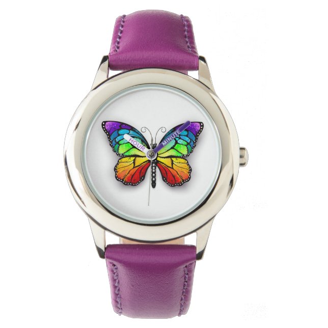 Reloj De Pulsera Monarca de mariposa arcoiris (Anverso)