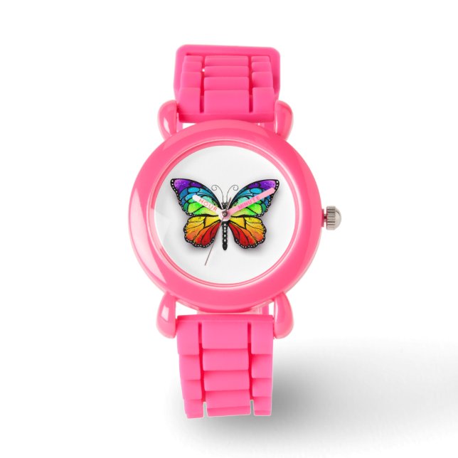 Reloj De Pulsera Monarca de mariposa arcoiris (Anverso)