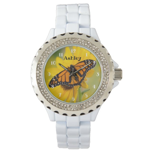 Reloj De Pulsera Monarch Butfly Sunflower (Anverso)