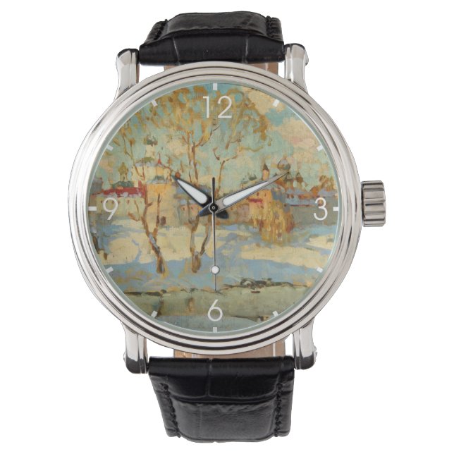 Reloj De Pulsera Monasterio ruso de la nieve de invierno (Anverso)